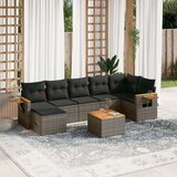  8-dijelni set vrtnih sofa od poliratana s jastucima sivi | shoptok.hr