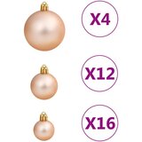  Set božićnih kuglica od 111 komada rozo-zlatni od polistirena | shoptok.hr