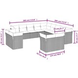  13-dijelni set vrtnih sofa s jastucima poliratan crni | shoptok.hr