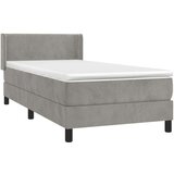 Box spring krevet s madracem svjetlosivi 80 x 200 cm baršunasti | shoptok.hr