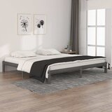  Okvir za krevet od masivne borovine sivi 200 x 200 cm | shoptok.hr