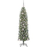 vidaXL Umetno vitko božično drevo med 150 LED Zelena in bela 150 cm | Shoptok.si