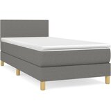 Krevet s oprugama i madracem tamnosivi 100 x 200 cm od tkanine | shoptok.hr