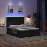 vidaXL Otomanski posteljni okvir z vzmetnico črn 140x200 cm blago | Shoptok.si
