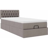  Otomanski okvir kreveta s madraca smeđesivi 80x200cm od tkanine | shoptok.hr