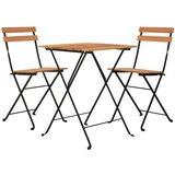  3-dijelni sklopivi bistro set od masivne tikovine i čelika | Eponuda.com