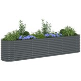  Vrtna sadilica od pocinčanog čelika 400 x 80 x 81 cm siva | shoptok.hr
