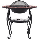  Mozaični stolić s ložištem terakota-bijeli 68 cm keramički | shoptok.hr