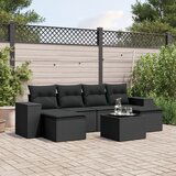 vidaXL 7-dijelni set vrtnih sofa od poliratana s jastucima crni | shoptok.hr