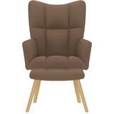  Stolica za opuštanje s tabureom od tkanine smeđa | shoptok.hr