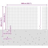 vidaXL Euro ograja z 10 U stebrički Siva 1,5x10 m Jeklo | Shoptok.si