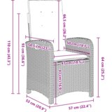 vidaXL 5-delni vrtni jedilni set z blazinami sivimi poli ratan | Shoptok.si
