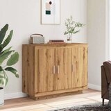 vidaXL Sideboard artisian hrast 92x35x75 cm konstruiran les | Shoptok.si
