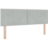 Krevet s box springom madracem i LED-om Svjetlosiva Baršun - Svjetlosiva 140 x 190 cm Dizajn s rombovima | shoptok.hr
