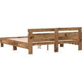  Krevetna konstrukcija s uzglavljem Staro drvo 203 x 185 x 70 cm | shoptok.hr