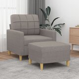  The Living Store Fotelj s stolčkom za noge taupe 60 cm blago - Kavč S Stolčkom Za Noge, (21445379) Cene