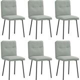 vidaXL Blagovaonske stolice 6 kom svjetlosive baršunaste | shoptok.hr