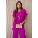Kesi Włoski Set with necklace blouse + pants dark mint | Shoptok.si