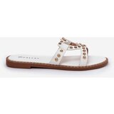 Boto Embellished Flat Women's Slippers White Adivrae | Shoptok.si