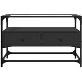 TV ormarić sa staklenom površinom crni 80x35x51 cm drveni | shoptok.hr