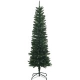 Umjetno vitko božićno drvce 210 cm 300 LED lampica Topla bijela - 210 cm s LED svjetlima Zelena | shoptok.hr