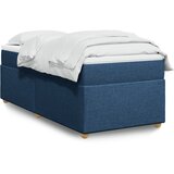 vidaXL Box spring postelja z vzmetnico modra 90x200 cm blago | Shoptok.si
