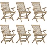  7-dijelni vrtni blagovaonski set od masivne tikovine sivi | Eponuda.com
