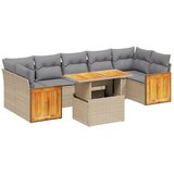Maison Chic Seti vrtnega pohištva - Vrtna garnitura - Vrtni pohištvo set 8-delna z blazinami bež poli ratan, (21800446) | Shoptok.si