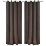 vidaXL Zatemnitvene zavese 2 kosa z obročki 135x175 cm rjave barve, (21024700) Cene