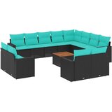  13-dijelni set vrtnih sofa s jastucima poliratan crni | shoptok.hr