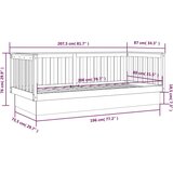  Dnevni ležaj sivi 80 x 200 cm od masivne borovine | shoptok.hr