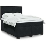 vidaXL Box spring posteljni z vzmetnico črn 140x190 cm žamet | Shoptok.si