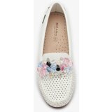 Resti Women's openwork white moccasins with decorative crystals Cizzas | shoptok.hr