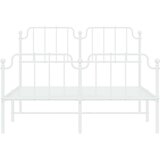 Metalni okvir kreveta uzglavlje i podnožje bijeli 140x200 cm | shoptok.hr