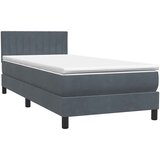 Box Spring krevet s madracem i LED tamnosivi 80 x 220 cm baršunasti | shoptok.hr