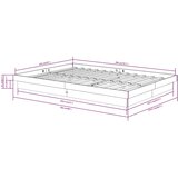  Okvir za krevet od masivnog drva bijeli 140 x 200 cm | shoptok.hr