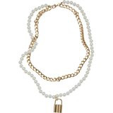 Urban Classics Accessoires Padlock Pearl Layering Necklace gold Cene