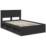  Konstrukcija postelje Črna 120 x 200 cm Masivno borovo les, (5000103333) | Shoptok.si