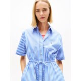 Tommy Jeans Košulja haljina nebesko plava / bijela | shoptok.hr