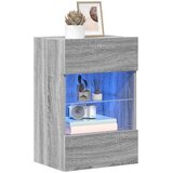  Zidni ormarići s LED svjetlima za TV 2 kom siva boja hrasta 40 x 30 x 60,5 cm | Eponuda.com