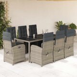  9-dijelni vrtni blagovaonski set sivi od poliratana Siva Dužina stola 190 cm | shoptok.hr