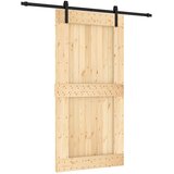  Klizna vrata Prirodna i crna 100 x 210 cm Čvrsta borovina | Eponuda.ba
