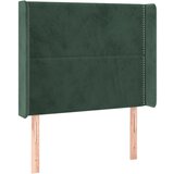  the living store vzglavje z ušesi temno zeleno 83x16x118/128 cm žamet - vzglavje, (21452022) | Shoptok.si