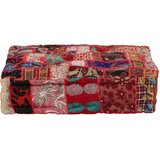  Tabure s patchworkom četvrtasti pamučni 50 x 50 x 12 cm crveni | shoptok.hr
