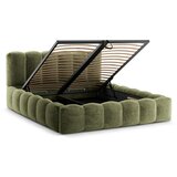 Micadoni Zeleni tapecirani bračni krevet s prostorom za pohranu s podnicom 180x200 cm Lupine – Home | shoptok.hr