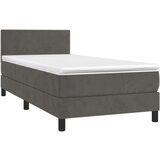  Box spring postelja z vzmetnico LED temno siva 90x190 cm žamet, (20725049) | Shoptok.si