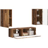  Set zidnog ormarića za TV 4 pcs Staro drvo Konstruirano drvo | shoptok.hr