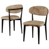 Hanah home set trpezarijskih stolica Onex 4 kom, kapućino bukle tkanina, crne drvene noge | Eponuda.com