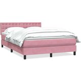  Box spring postelja z vzmetnico roza 140x210 cm žamet, (22011109) | Shoptok.si