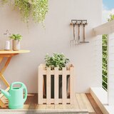 Maison Chic Vrtno korito - Greda - Cvetlični Lonec z ograjico 50x50x50 cm trdna borovina, (21788694) | Shoptok.si